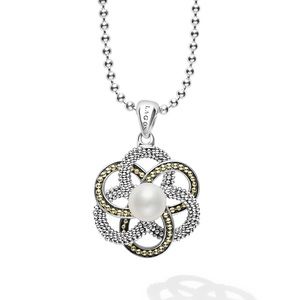 LAGOS Luna Love Knot Pearl Pendant Necklace